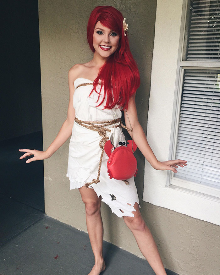 Ariel On Human Legs Costume. DIY Halloween Costumes