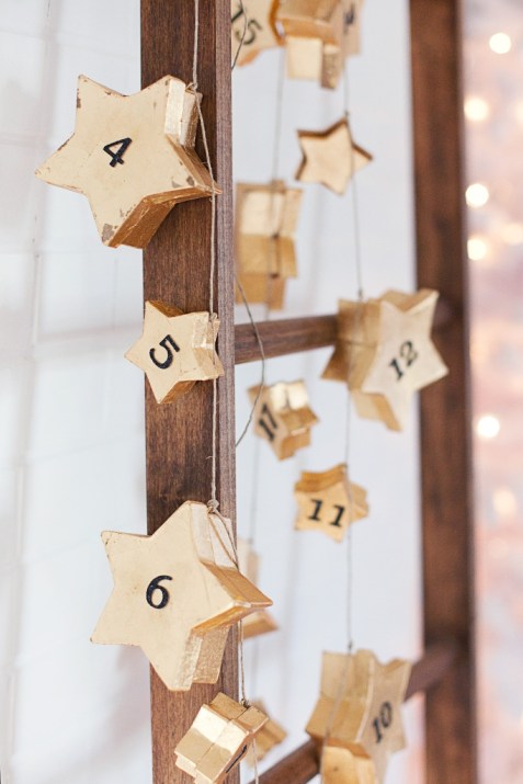 Attractive DIY Star Garland Advent Calendar