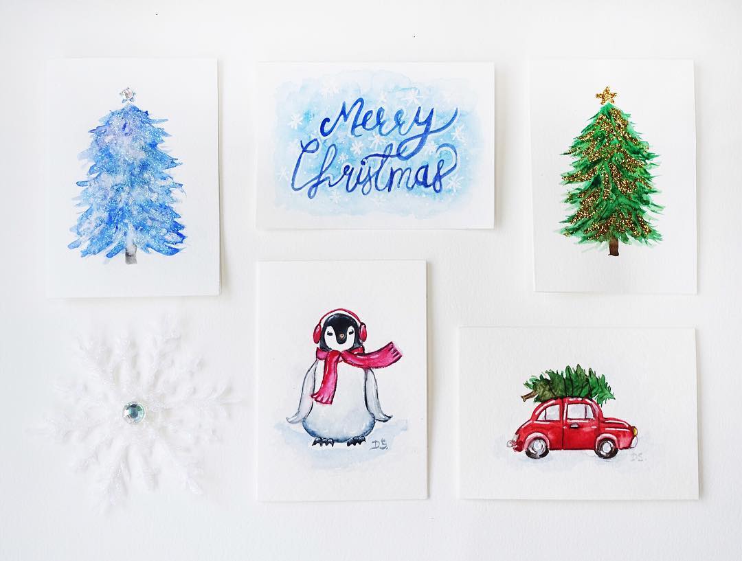 Beautiful DIY Christmas cards.