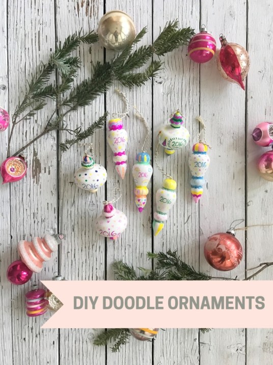 Beautiful doodle Christmas ornaments