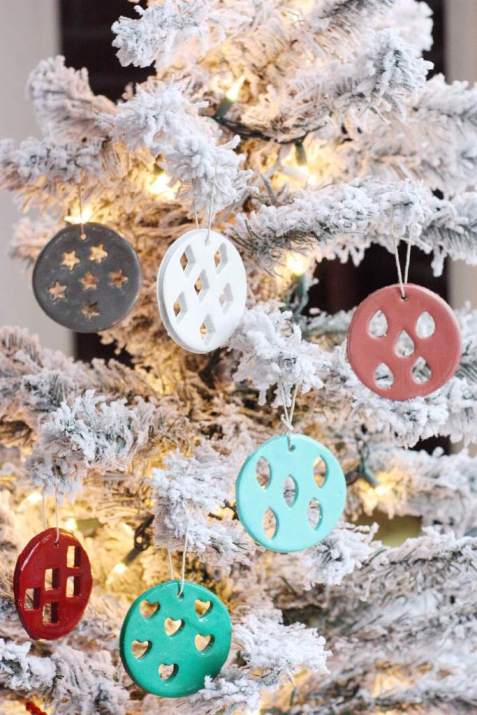 Beautiful geometric clay ornaments this Christmas.