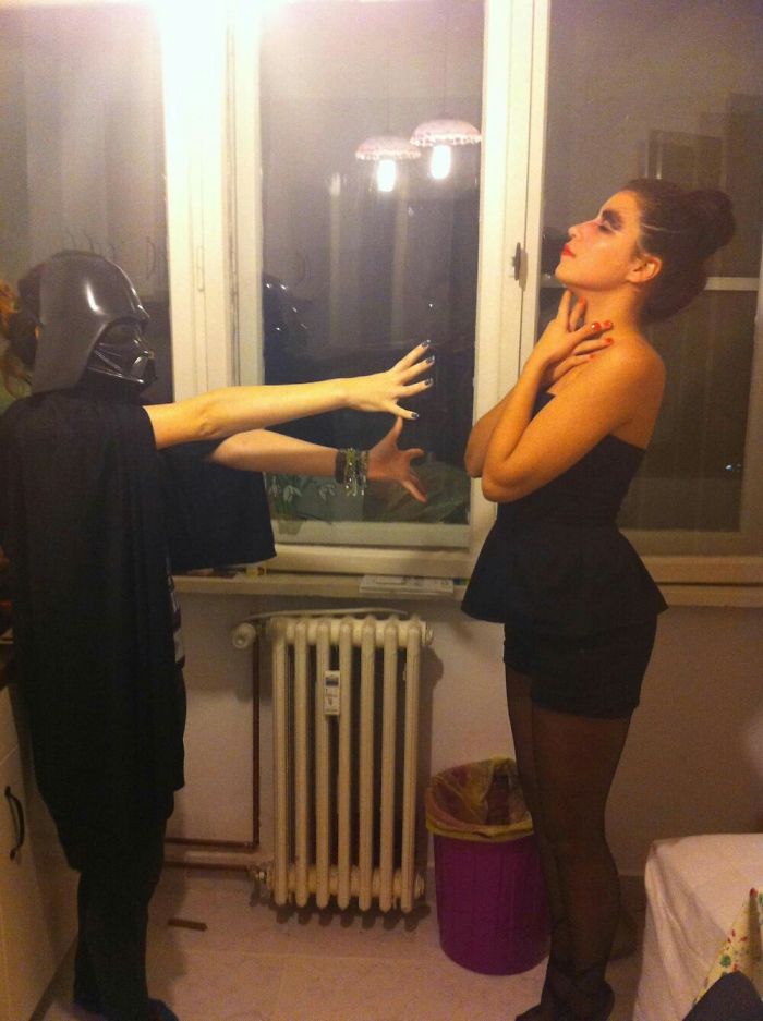 Black Swan and darth Vader. DIY Halloween Costumes