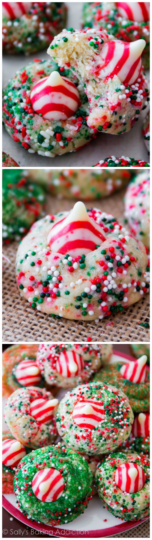 Candy Cane Kiss Cookies by Sally’s Baking Addiction