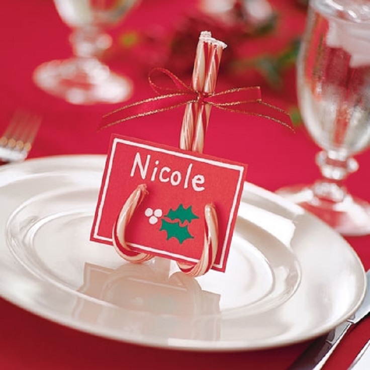 Candy Cane Place Card Holder.