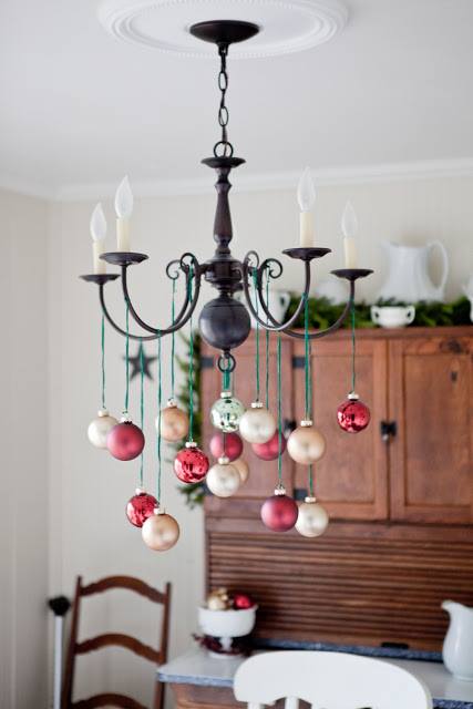 Chandelier with hanging ornaments