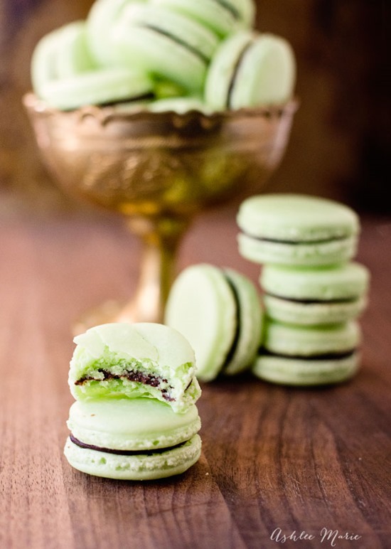 Chocolate Mint Macarons by Ashlee Marie