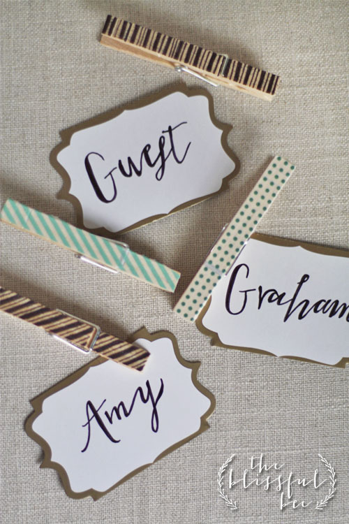 Clothes Pin Place Card Holders.