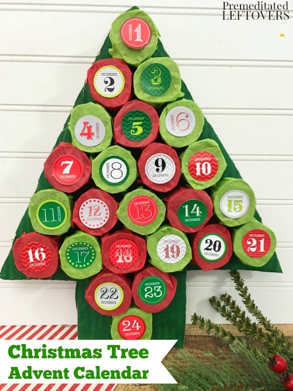 DIY Christmas Tree Advent Calendar.