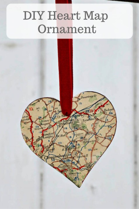 DIY Heart Map Ornament