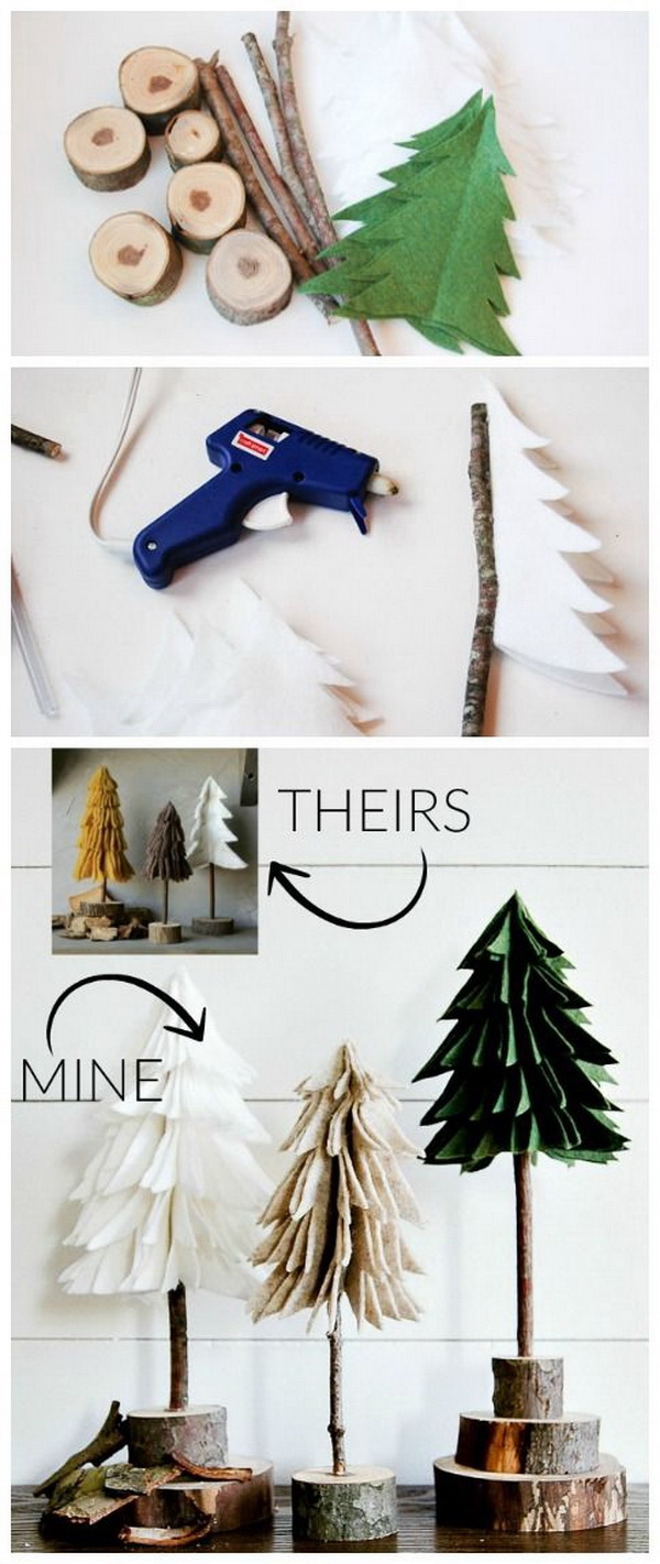 DIY Rustic Felt Christmas Trees