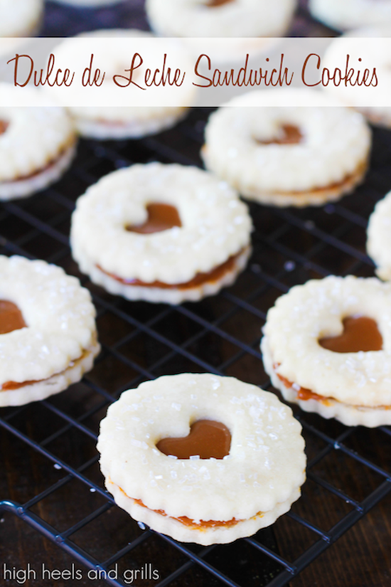 Dulce de Leche Sandwich Cookies by High Heels and Grills