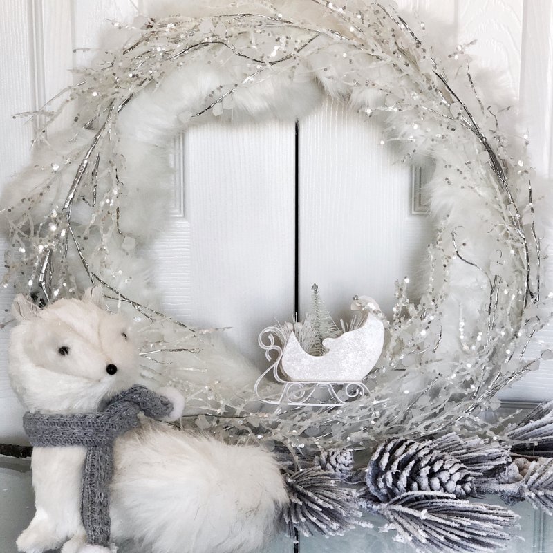 Faux Fur Holiday Wreath.