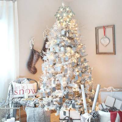 Gray and White Christmas Tree