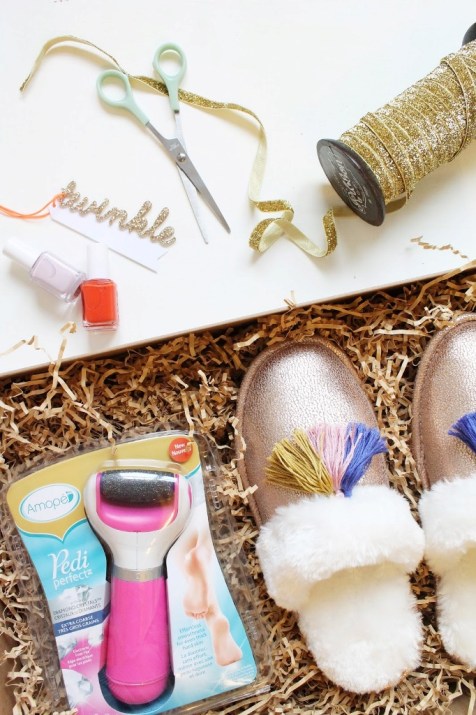 Homemade tassel trimmed slippers