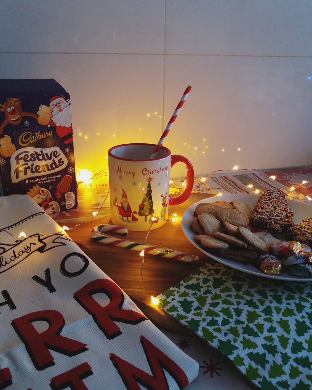 Leave the biscuits and tea ready for Santa and his little elfs helpers.