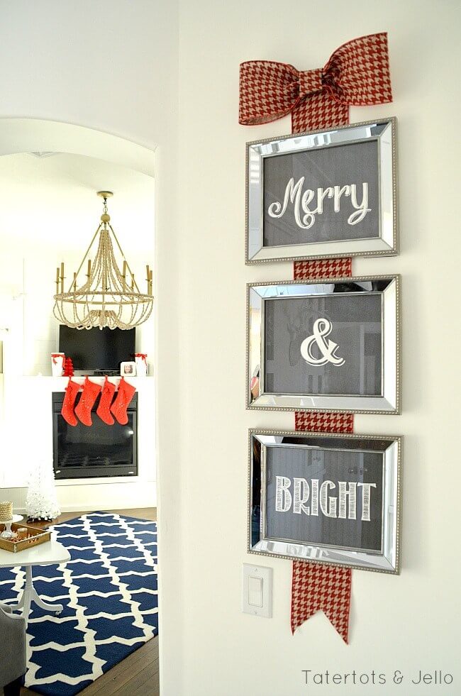 Merry and Bright Christmas Wall Decoration
