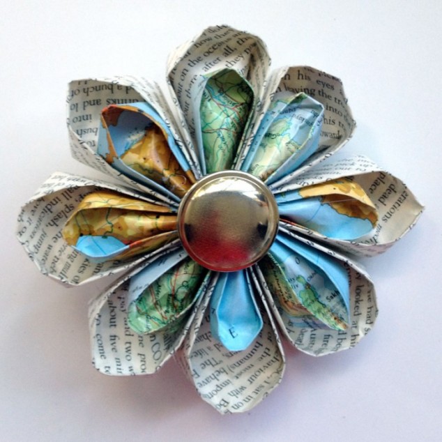 Origami Flower Brooch