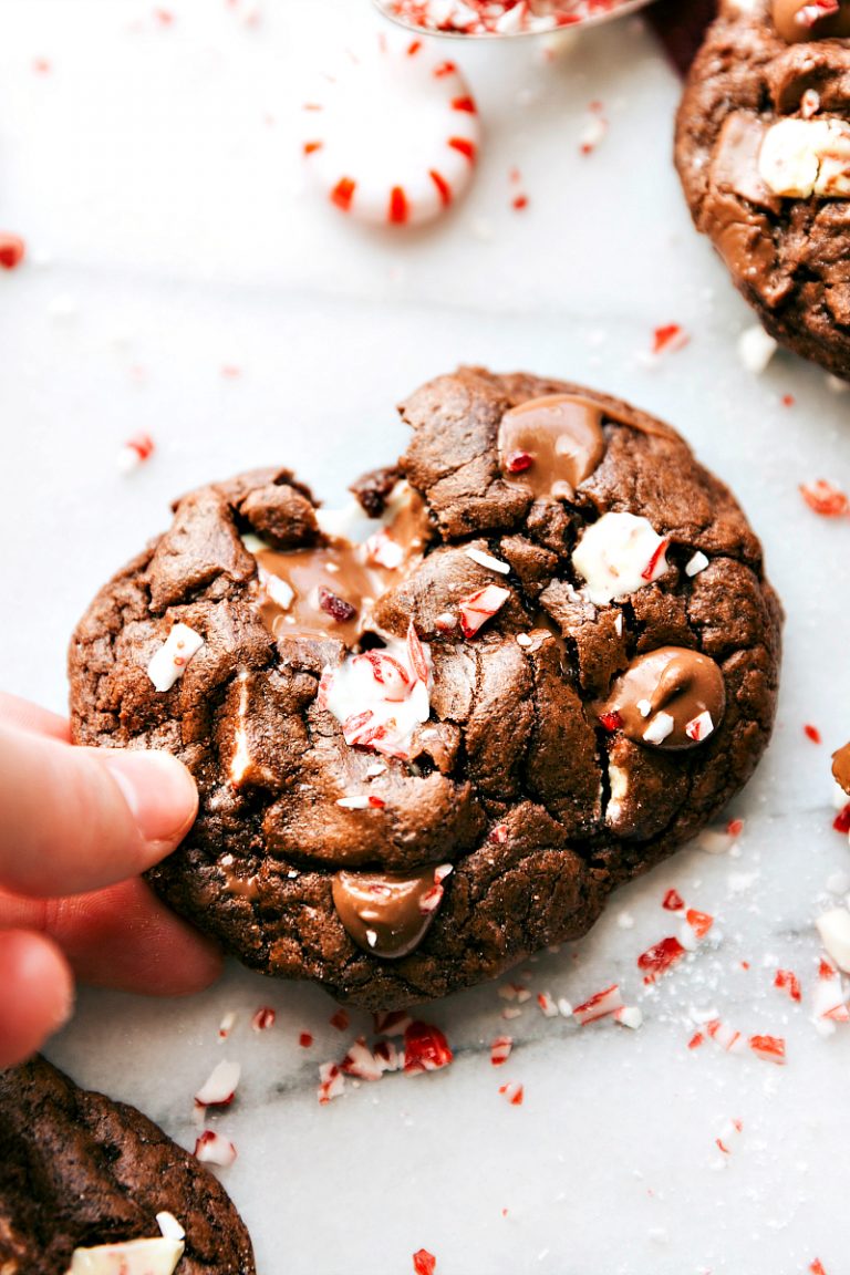 Peppermint Bark Brownie Cookies by Chelsea’s Messy Apron