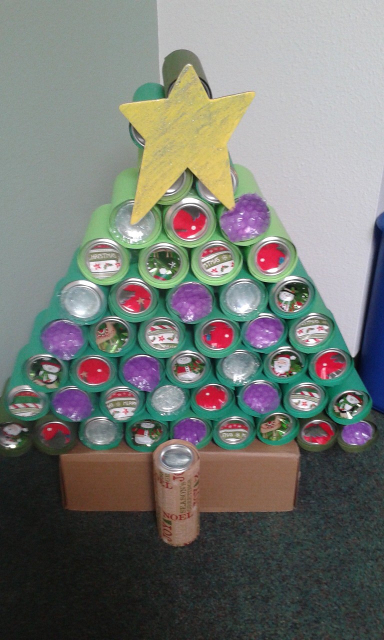 Recycle all your cans, or you could turn them into a Christmas tree!
