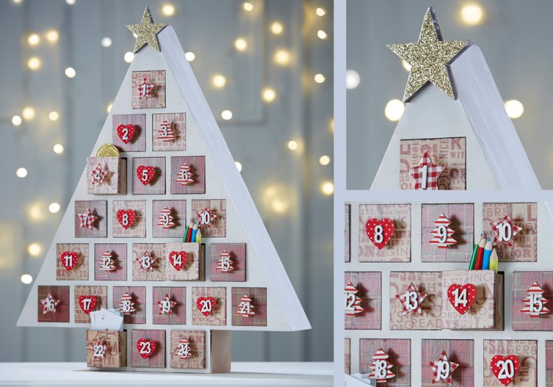 Start the countdown to Christmas with this gorgeous traditional advent tree calendar.