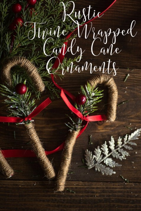 Twine Candy Cane Christmas Ornaments