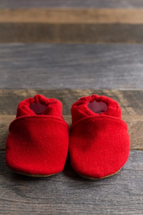 Upcycled Sweater Baby Booties Personalized Christmas Gift.