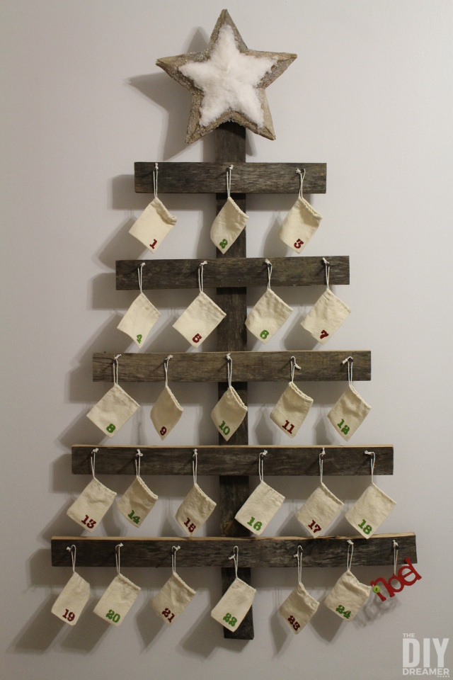 Wall mounted advent calendar.