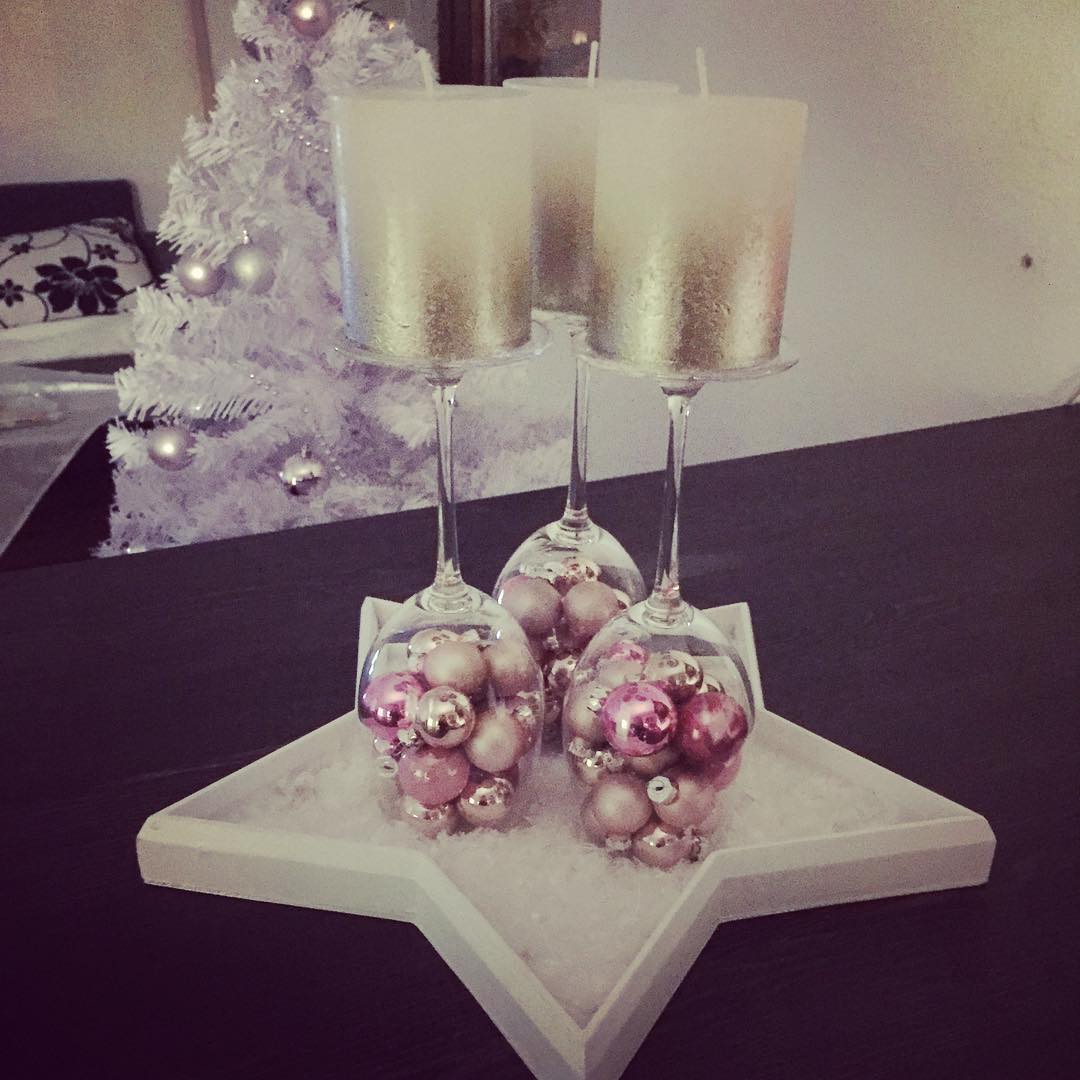 Wine glass christmas balls.