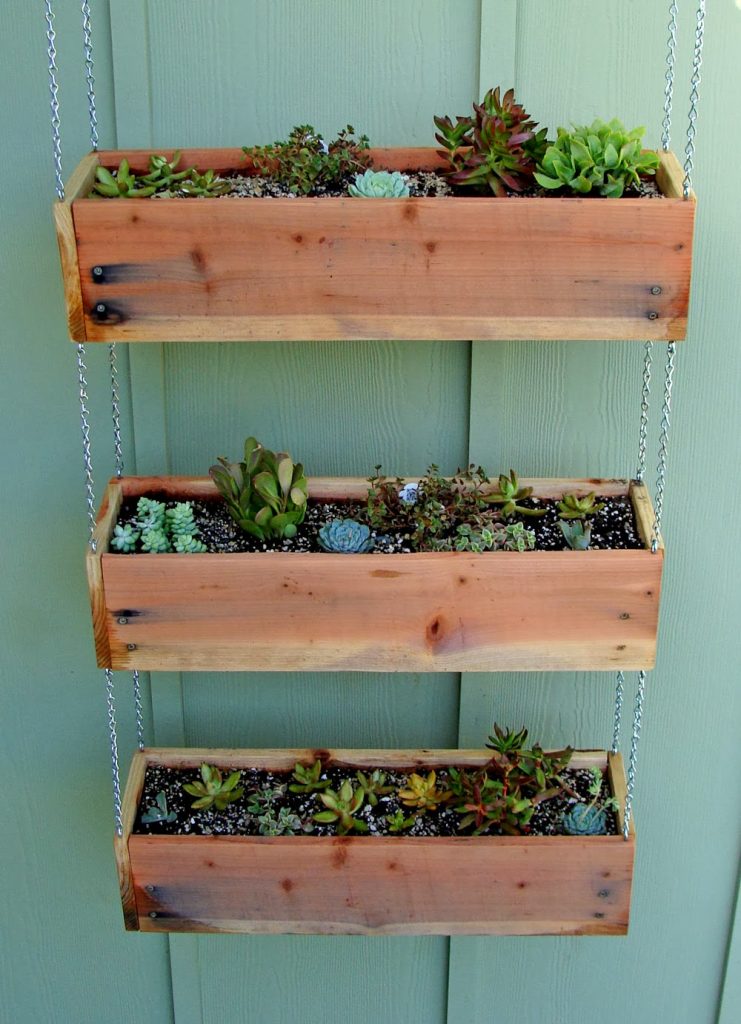 Tiered Hanging Planter Boxes.