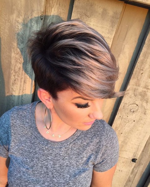 Short Haircut with Side Bangs.