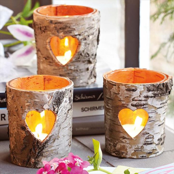 Birch Wood Log Candles.