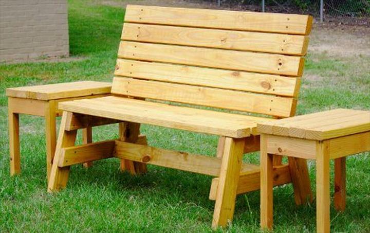 Brown Pallet Wood Bench.