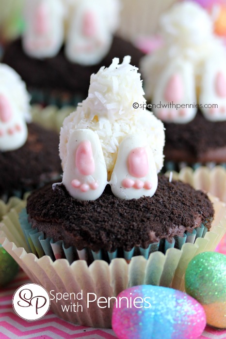 Bunny Butt Easter Cupcakes. Creating a few Easter Bunny Crafts!