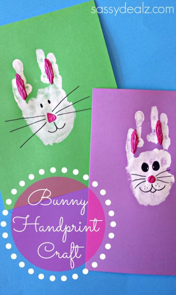 Bunny Rabbit Handprint Craft.