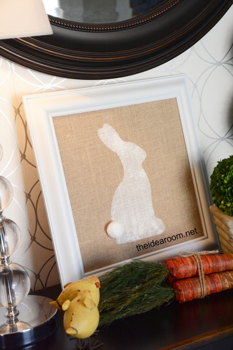 Burlap Bunny Easter Decor.