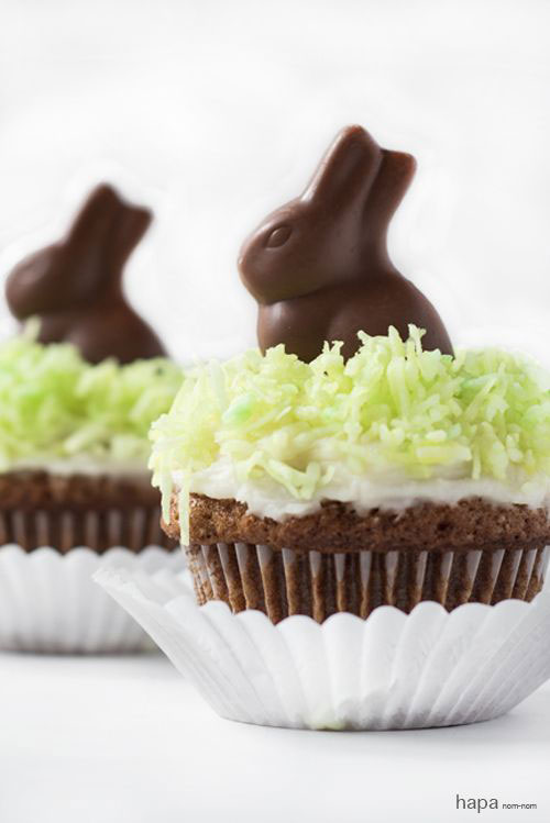 Chocolate Bunny Cupcakes.