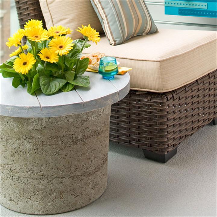 Concrete Planters With Side Table.