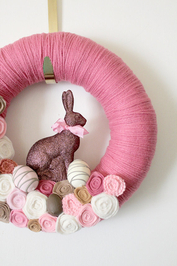 Cute Pink Easter Wreath.