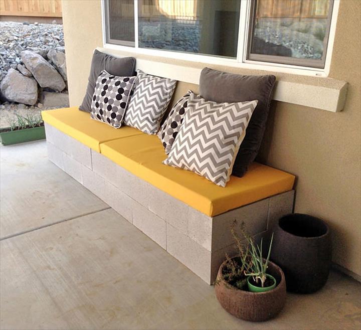 DIY Cinder Block Bench.