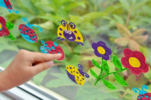 DIY Ladybug Window Clings.