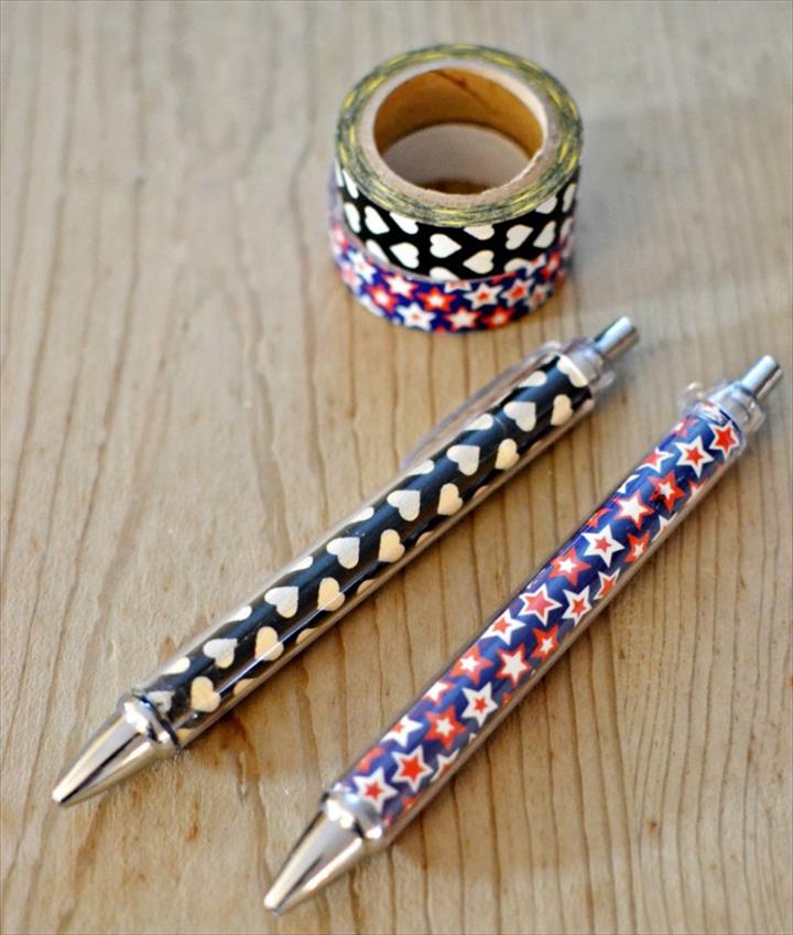 DIY Washi Tape Pens.