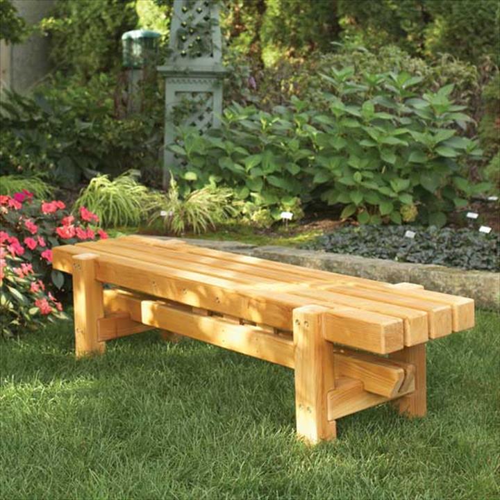 Double Outdoor Bench Woodworking Plan.