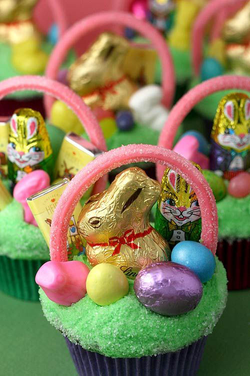 Easter Basket Cupcakes.