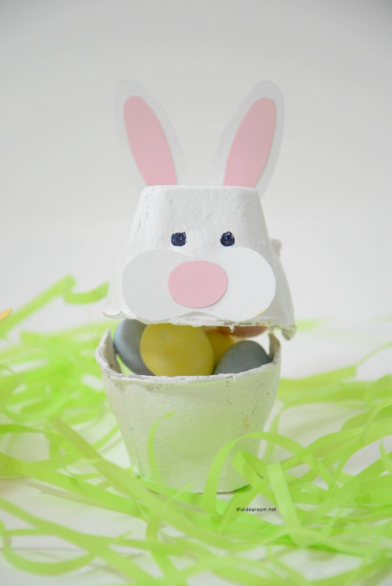 Easter Bunny Egg Carton Craft.