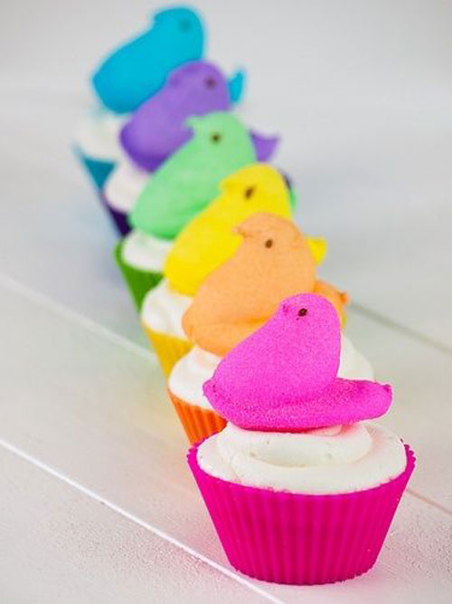 Easter Cupcakes with Marshmallow Chick.