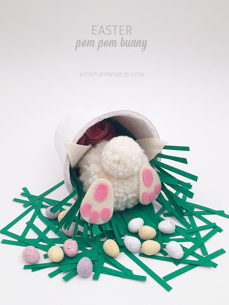 Easter Pom Pom Bunny From Molly Moo Crafts.