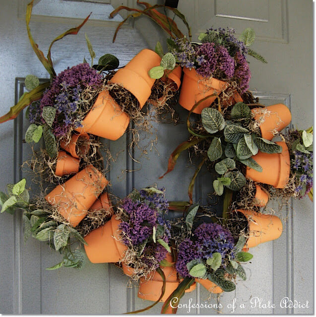 Easy flower pot wreath.