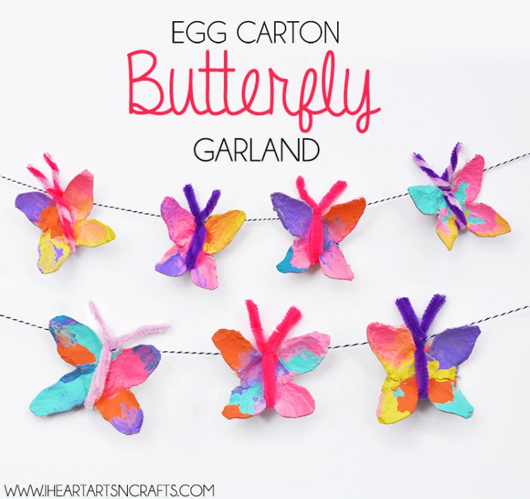 Egg Carton Butterfly Garland.