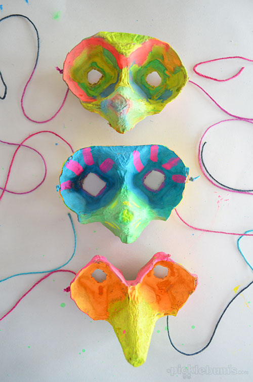 Egg Carton Masks.