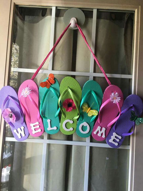 Flip Flop Welcome Sign, DIY Summer Projects